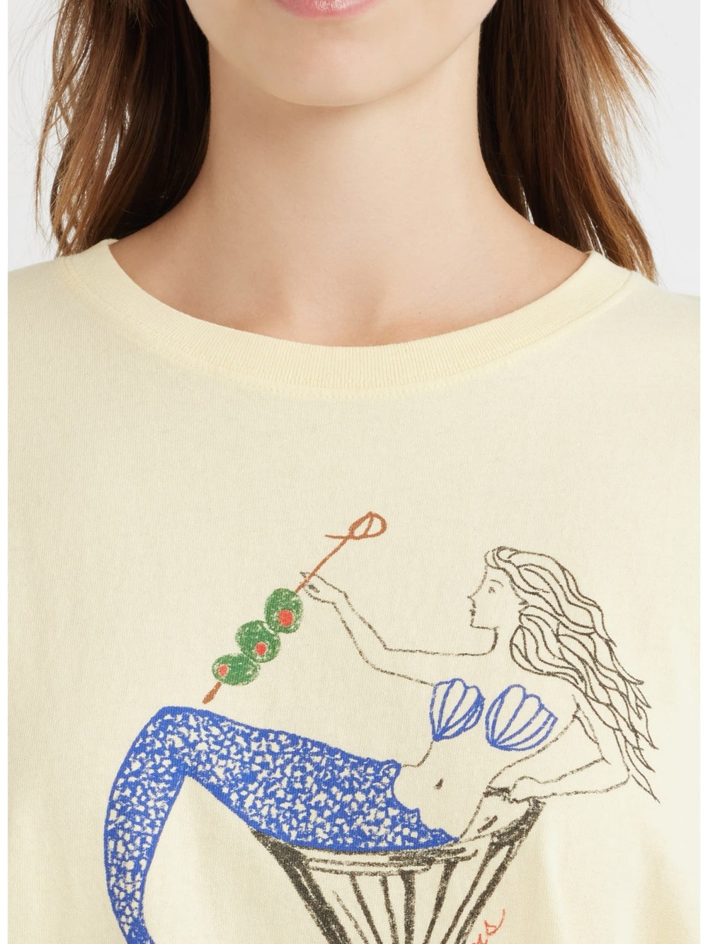 Free People Pale Yellow Mermaid Graphic Tee - Picture 3 of 5